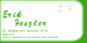 erik heszler business card